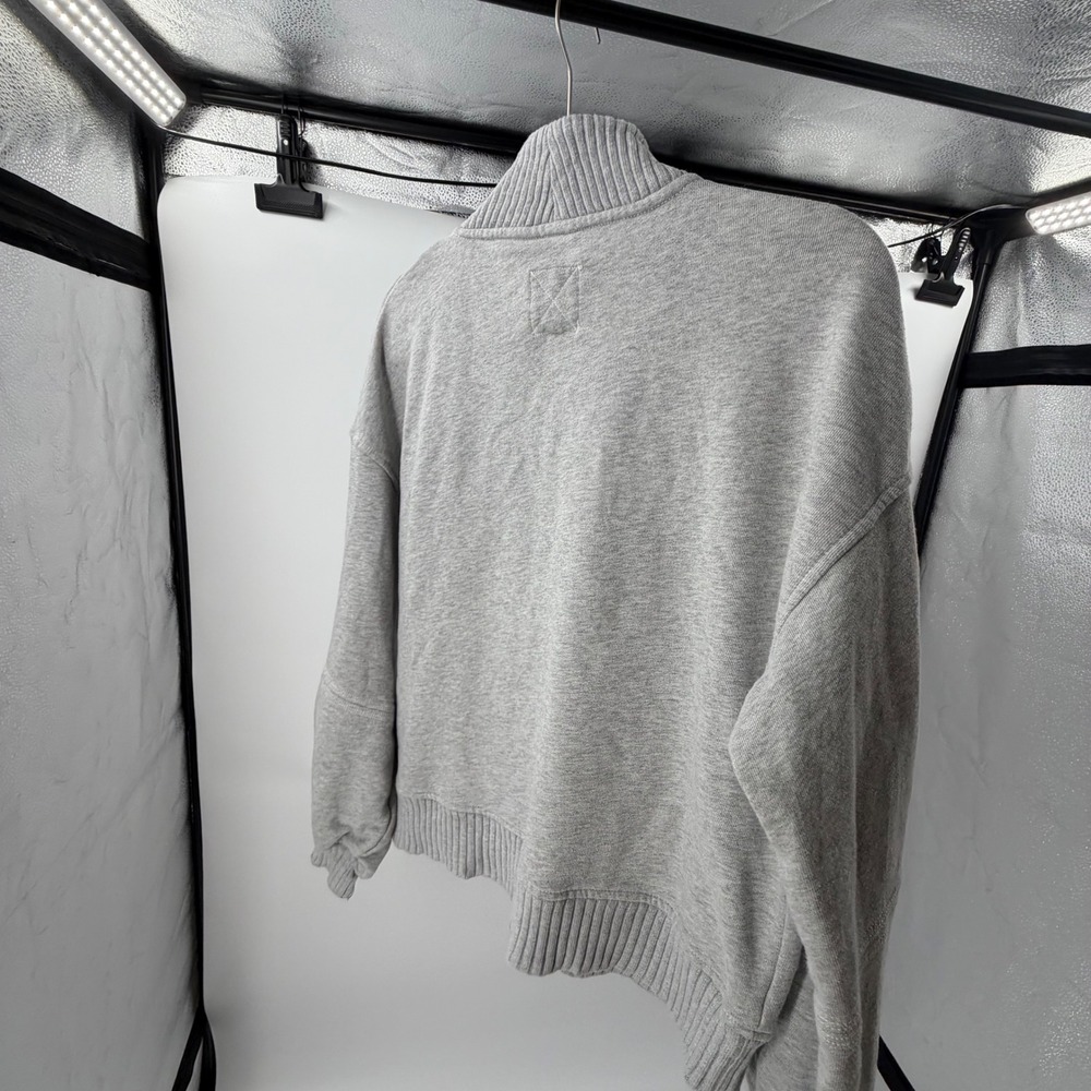 Aerie Womens Quarter Zip Sweatshirt Heather Gray Oversized Pullover Small - Picture 4 of 7